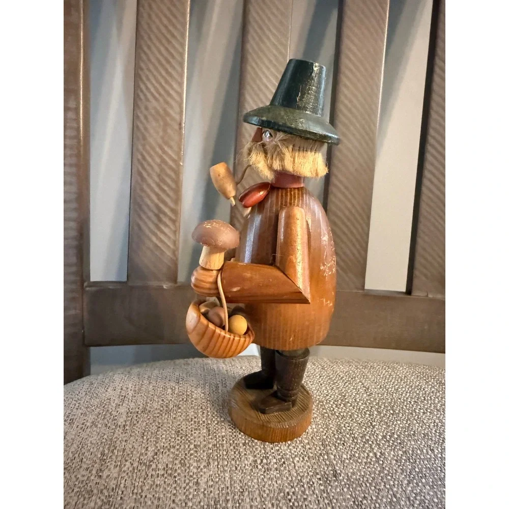Expertic Vintage Wooden Incense Smoker Mushroom Hunter Made in GDR East Germany